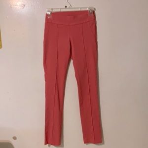Salmon colored stretch pants, seamed in front, S